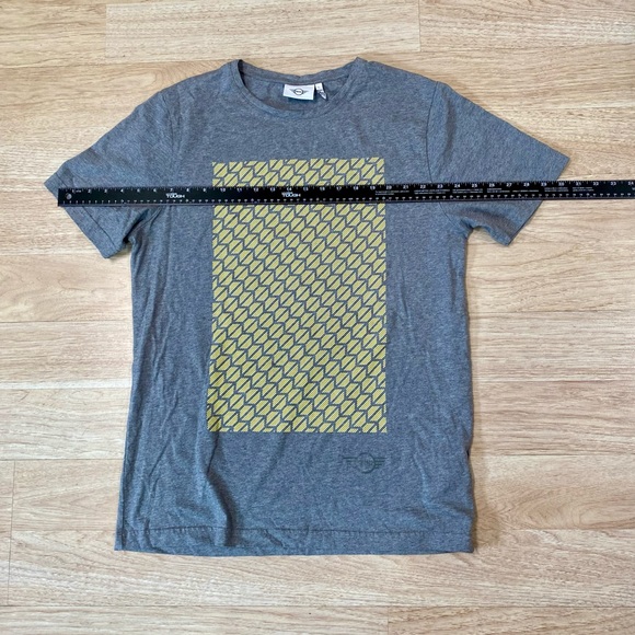Mini Cooper T-Shirt Men’s Large Grey / Yellow Short Sleeve Tee Signat Wordmark - Picture 5 of 9
